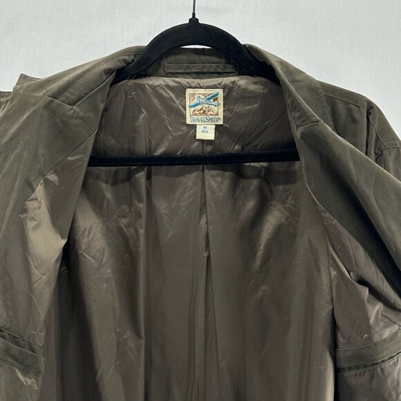TravelSmith Travel Jacket Mens M Lightweight Sport Coat Pockets Adjustable Olive - Picture 14 of 15